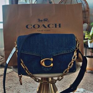 Coach Blue and Gold Crossbody Bag